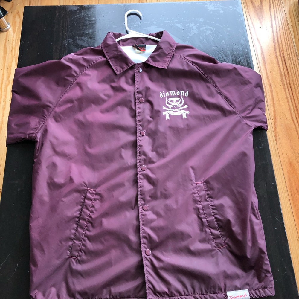 Diamond supply co red skate or die bomber jacket